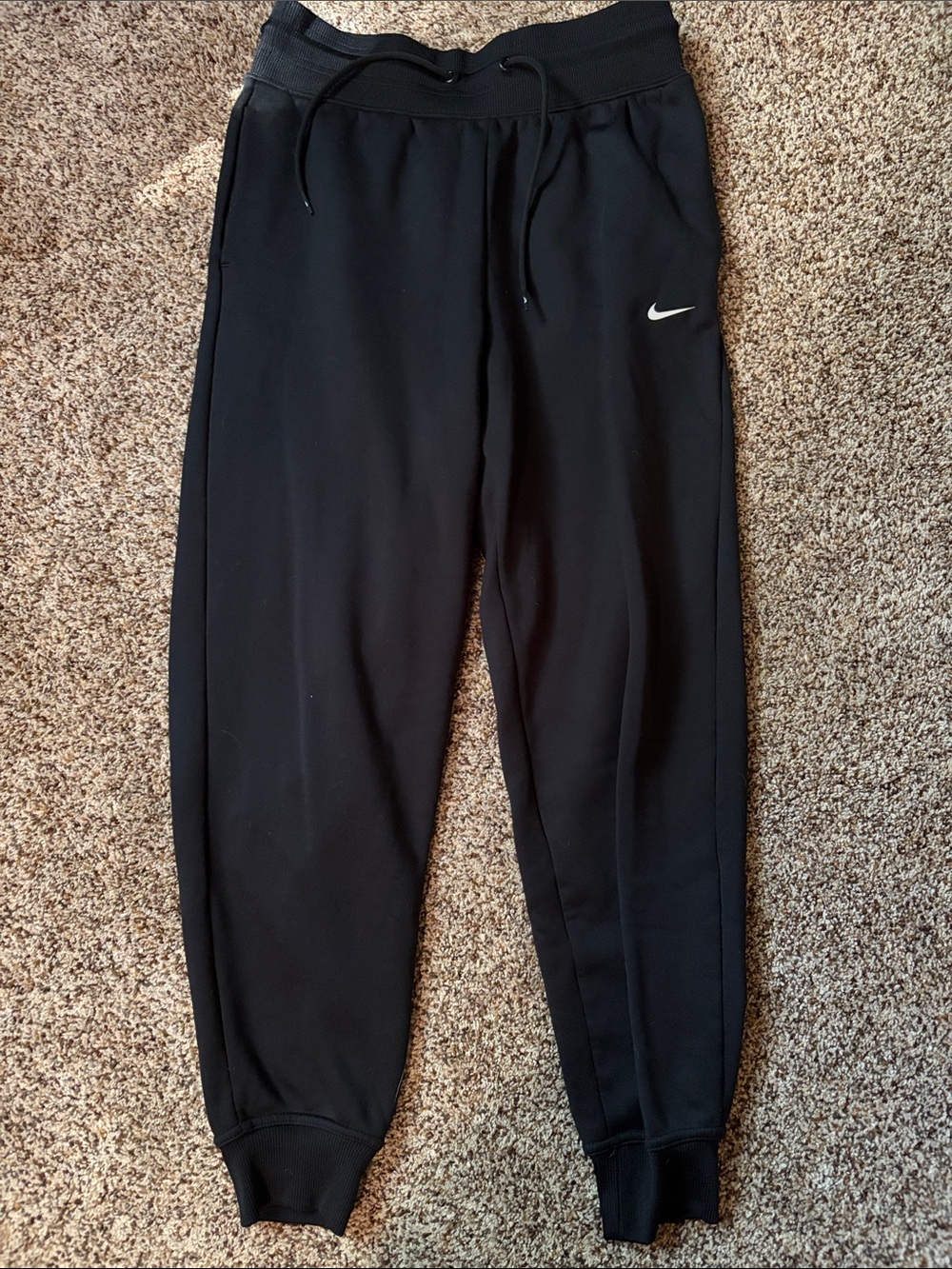 Nike Black Jogger Pants with White Swoosh